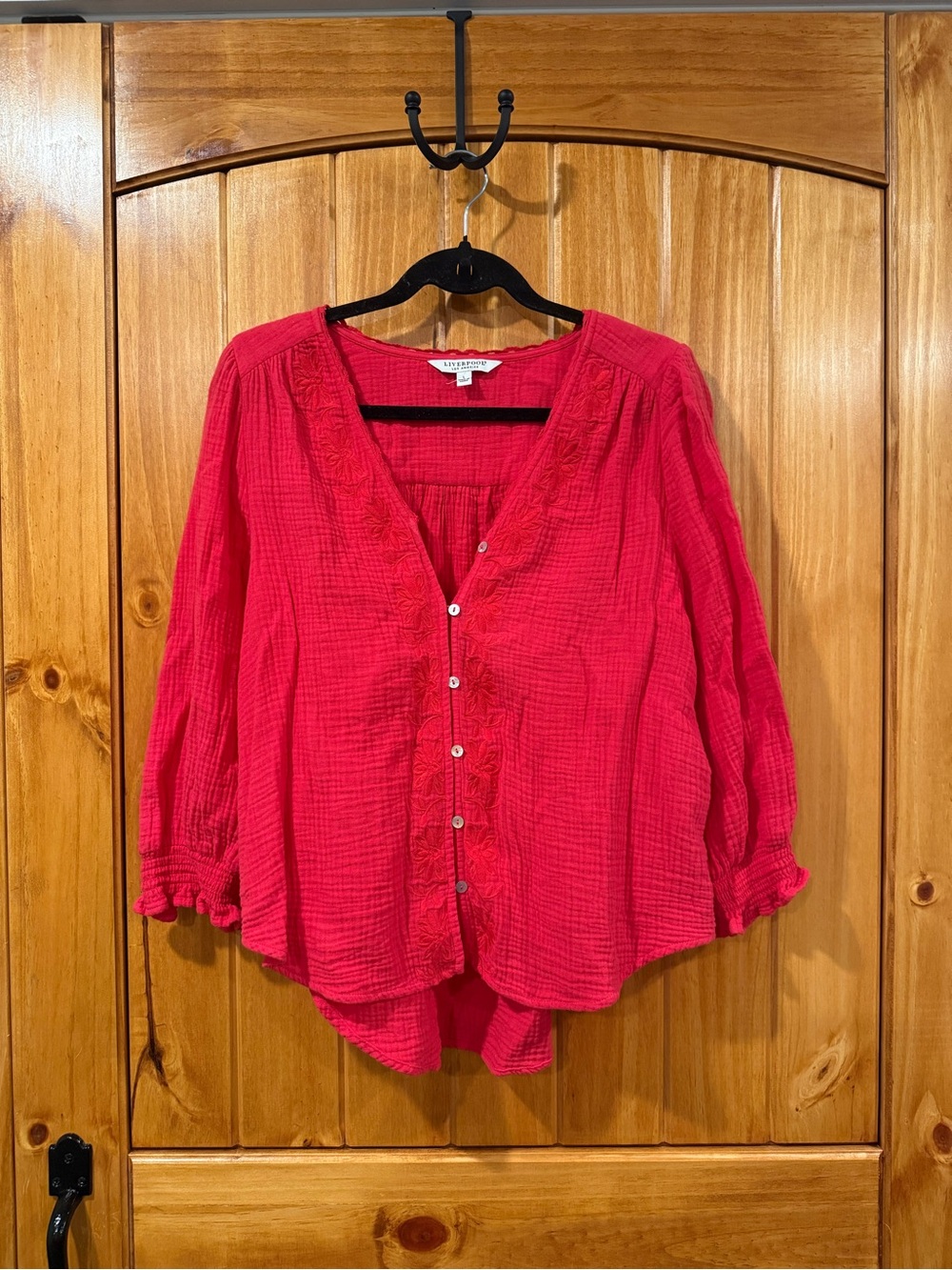 Liverpool Red Gauze 3/4 Top